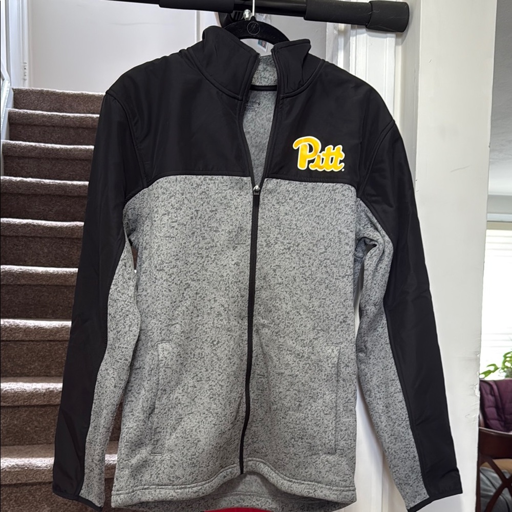 Pitt Black and Gray Zip-Up Jacket